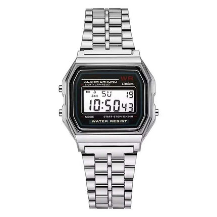 Unisex Retro Digital Watch Silver Bracelet New with Watch Box
