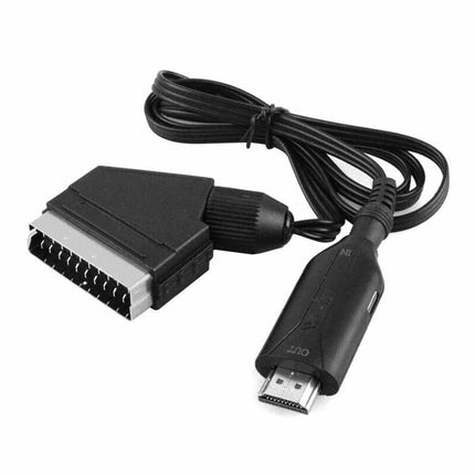 Portable SCART HDMI Converter Adapter Video Audio with USB Cable for TV