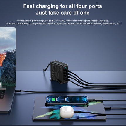 100W GaN Charger 4-Ports Super Fast USB Adapter for AU Plug