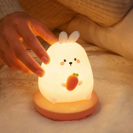 LED Animal Night Light Silicone Rechargeable Bedside Lamp for Gift