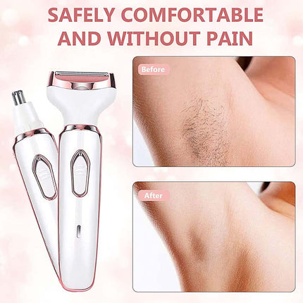 4 in 1 Women's Electric Shaver Cordless Rechargeable Painless Bikini Trimmer