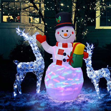 5ft Christmas Inflatable Snowman Decoration LED Light Up Outdoor Yard