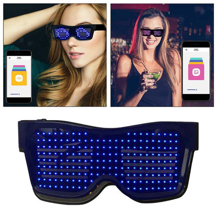 LED Bluetooth Glasses APP Programmable Text for Raves DJ EDM Events