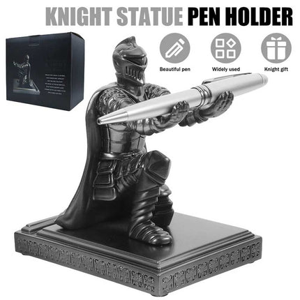 Medieval Knight Resin Pen Holder, Warrior Desk Decor for Office