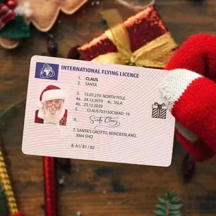 10Pcs Santa Claus Sleigh International Driving Licence Christmas Gift