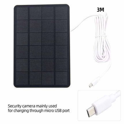 Outdoor Camera Solar Panel 5V Micro USB Battery Charger with 3m Cable