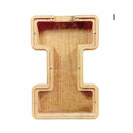 Wooden Piggy Bank, Funny Letter Coin Money Box for Kids & Adults Gift