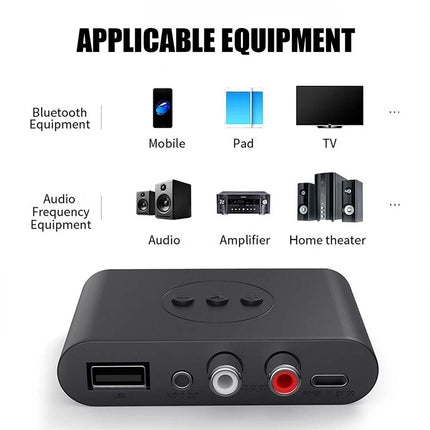 NFC Bluetooth 5.2 Wireless Receiver 3.5mm AUX to 2 RCA Audio Adapter