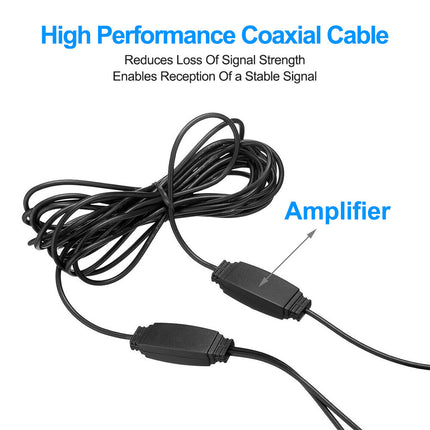Indoor Outdoor Digital TV Antenna 300 Mile Range, HDTV Amplifier Signal Booster