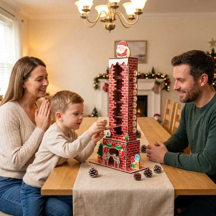24 Day Xmas Santa Chimney Countdown Calendar Puzzle Toy NEW