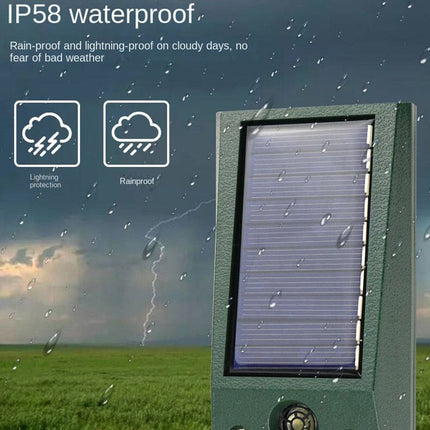 Solar Ultrasonic Animal Repeller IP66 Cat Dog Fox Pest Scarer Deterrent