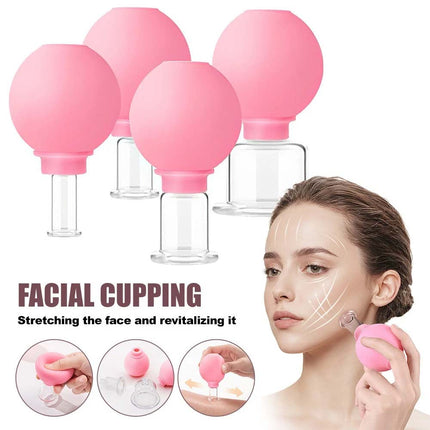 4PCS Facial Cupping Set, Glass Face Massage for Revitalizing Skin