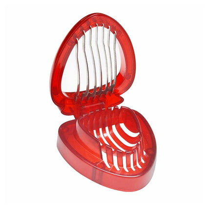 Stainless Steel Strawberry Slicer Tool with Blade, Kitchen Fruit Cutter