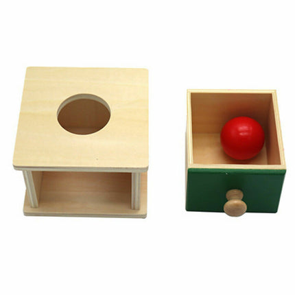 Wooden Object Permanence Box Coin Ball Toy Educational Early Learning