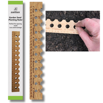 Wooden Garden Planting Ruler, Seed Spacer Line Tool for Sowing Vegetables