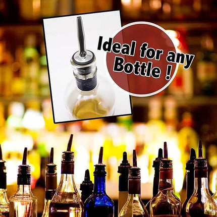 10X Stainless Steel Bottle Spouts, Oil Wine Liquor Pourer Dispenser Stopper