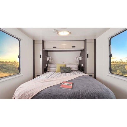 Caravan Camper Motorhome 12V Fan in Black Sirocco Style with Remote Control and Timing Function