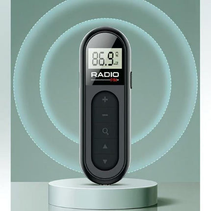 Portable Mini FM Radio with Clip, Rechargeable for Tour Guide & Racing