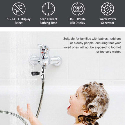 Digital Water Thermometer for Shower, Kitchen & Bath – ℃/℉ Switchable