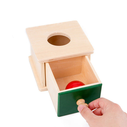Wooden Object Permanence Box Coin Ball Toy Educational Early Learning