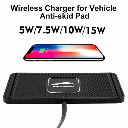 Wireless Car Charger Mat Non Slip Fast Charging Pad with 1M Cable Smartphone