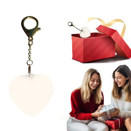 2x Heart Keychain Light Touch Sensitive Mini LED Flashlight Rechargeable