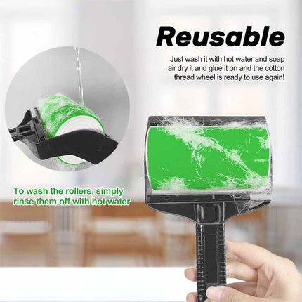 2-Pack Green Stick Pet Hair Remover, Reusable Washable for Clothes