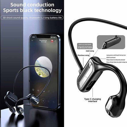Bluetooth Bone Conduction Headphones Wireless Sport Earphones Waterproof