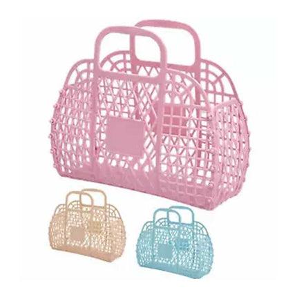 Jelly Beach Bag Reusable Tote Purse Girls Bright Gift Basket