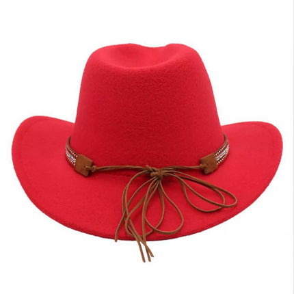 Western Cowboy Hat Women Men Wild West Hats Cowgirl Wide Brim Cap