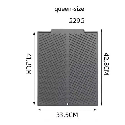Kitchen Silicone Dish Drying Mat, Grey Draining Tray for Sink