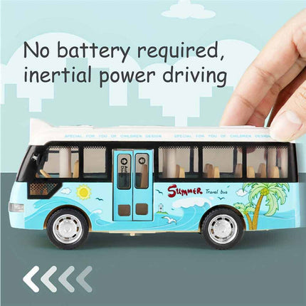Simulation School Bus Toy with Sound, Light & Opening Doors for Kids