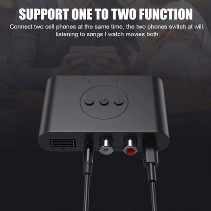 NFC Bluetooth 5.2 Wireless Receiver 3.5mm AUX to 2 RCA Audio Adapter