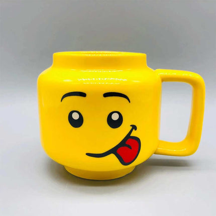 Funny Ceramic Smile Face Block Mug Cartoon Coffee Tea 250ml
