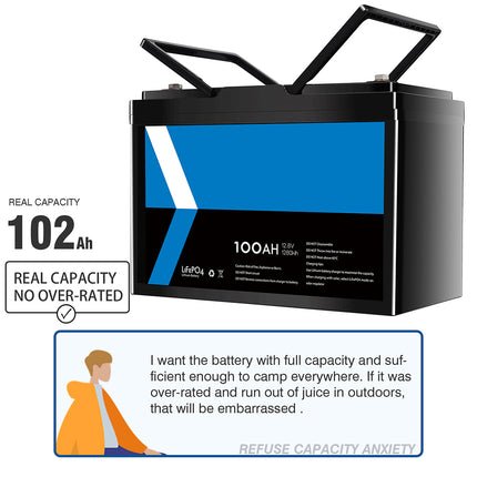 Gentrax 12V 100Ah LiFePO4 Lithium Battery BMS for Solar Boat RV Marine