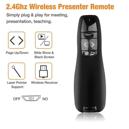 R400 2.4GHz Laser Pointer Pen USB Wireless Presenter PPT PowerPoint Remote