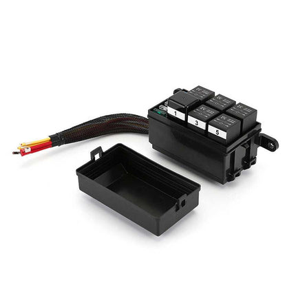 6 Way 12V Waterproof Fuse Relay Holder Box Block 40A Relays ATC Fuse