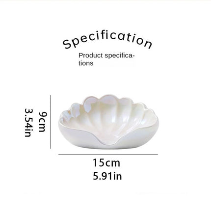 Creative Ceramic Seashell Soap Box, Draining Non-Slip Bathroom Soap Dish