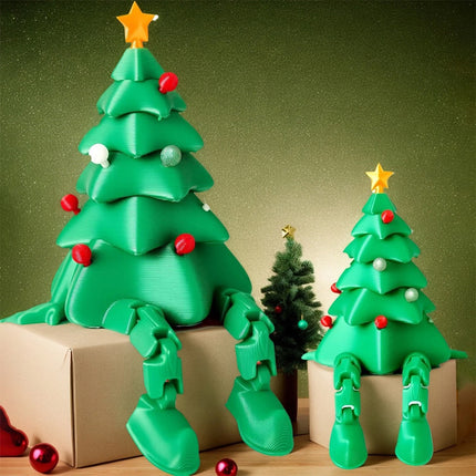 3D Printed Christmas Tree Desktop Decoration Movable Joints Tabletop