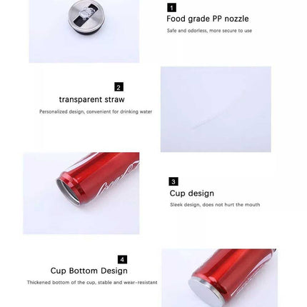 Portable 500ml Stainless Steel Double Wall Insulated Travel Mug Water Bottle