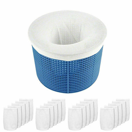 30/40/60 Pack Pool Skimmer Socks, Fine Mesh Filter Basket Saver White