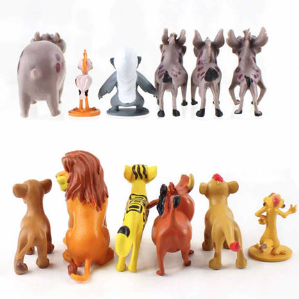 12Pcs African Animal PVC Figures Cake Topper Lion Meerkat Warthog