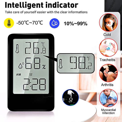 Multi-Function Digital Alarm Clock with Indoor Thermometer Hygrometer