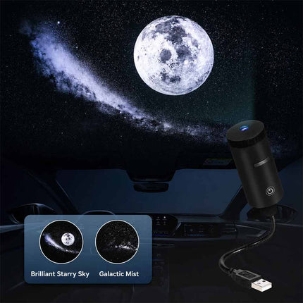 Car Home Galaxy Star Projection Lamp 360° Rotate USB Atmosphere Light