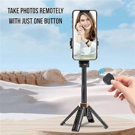 Travel Mini Selfie Stick & 4-Leg Floor Stand, Universal Phone Mount