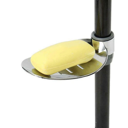 Adjustable Shower Rail Slide with ABS Leaf Shape Soap Dish Tray Holder