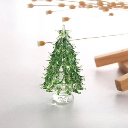 Cute Crystal Tree Figurine 3D Statue Christmas Miniature Home Decor Cover