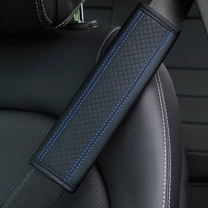 Car Seat Belt Shoulder Pad 2PCS Leather Embossed Soft Comfortable Cover