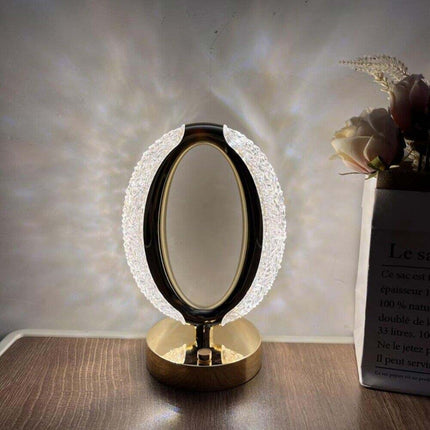 USB LED Crystal Lamp Touch Dimmable Bedside Night Light Decor Gift