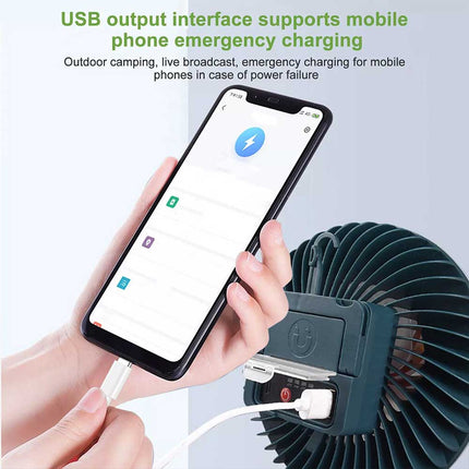 Portable Solar Fan 1200mAh Rechargeable Camping LED Lantern Light Tent
